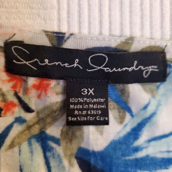 French Laundry Top Plus Womens 3X Tropical floral sleeveless Lightweight Beachy - Picture 3 of 11